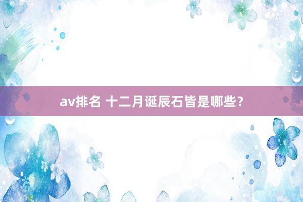 av排名 十二月诞辰石皆是哪些？