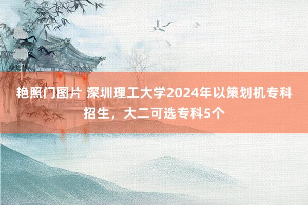 艳照门图片 深圳理工大学2024年以策划机专科招生，大二可选专科5个