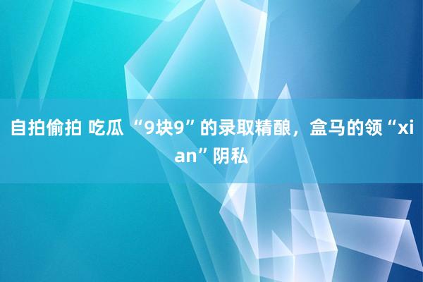 自拍偷拍 吃瓜 “9块9”的录取精酿，盒马的领“xian”阴私