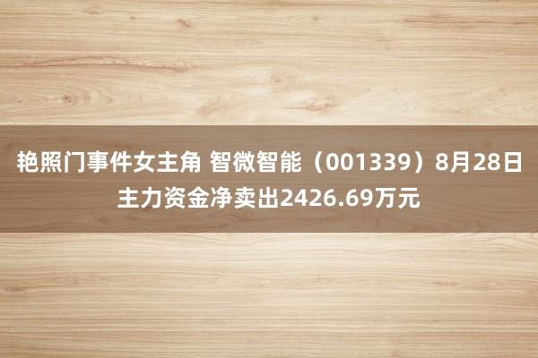 艳照门事件女主角 智微智能（001339）8月28日主力资金净卖出2426.69万元