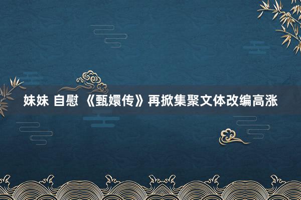 妹妹 自慰 《甄嬛传》再掀集聚文体改编高涨