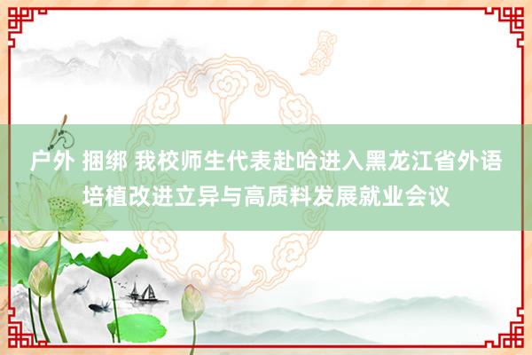 户外 捆绑 我校师生代表赴哈进入黑龙江省外语培植改进立异与高质料发展就业会议